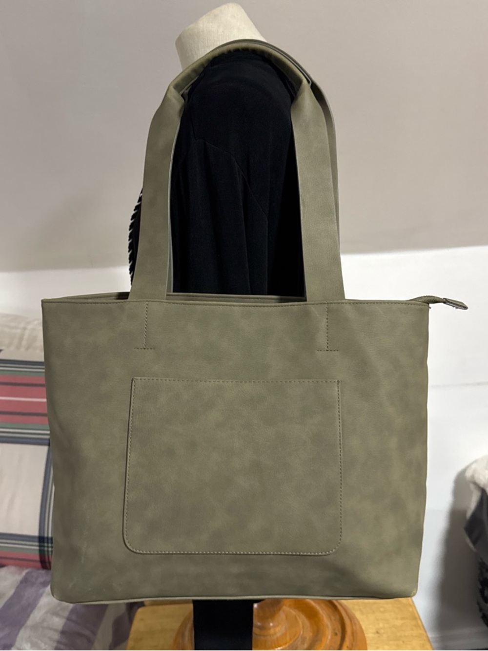 Faux leather tote bag